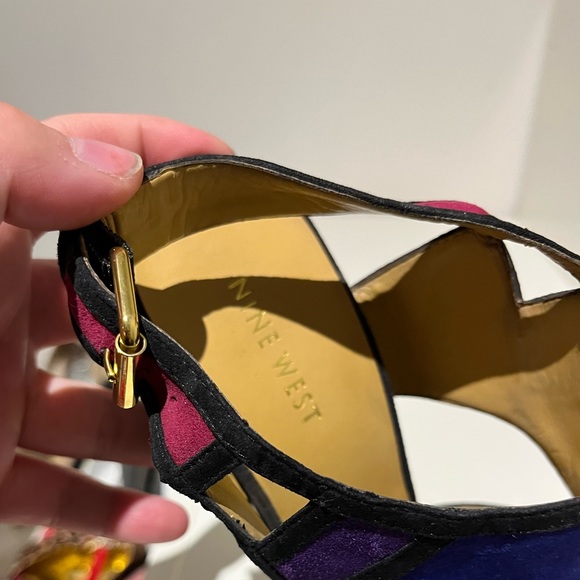 Drumroll Suede Color Block Heels - Picture 2 of 3